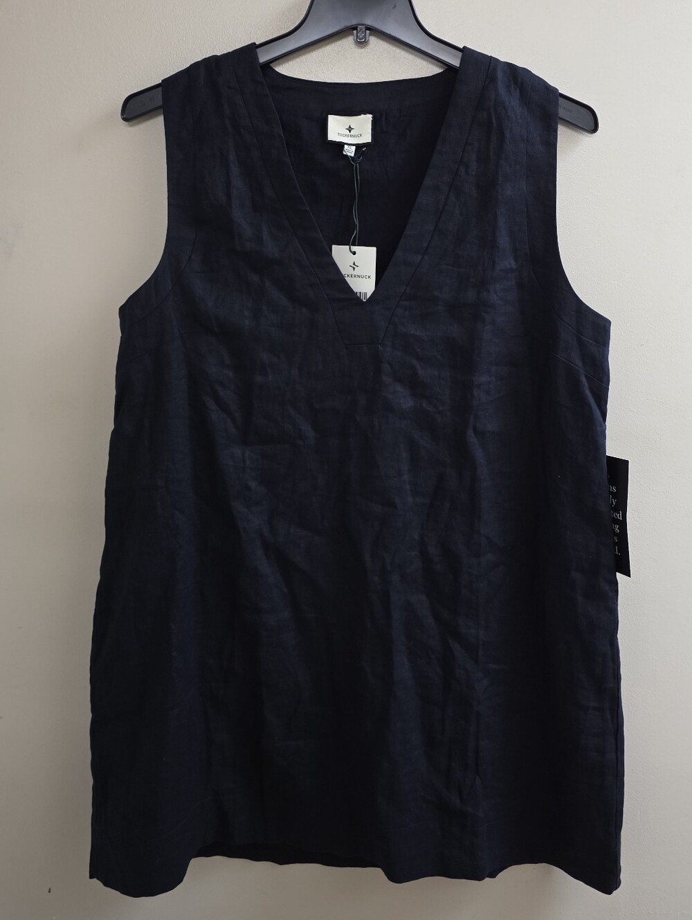 NWT Tuckernuck Navy Sleeveless Dress Pockets Linen Cotton XL